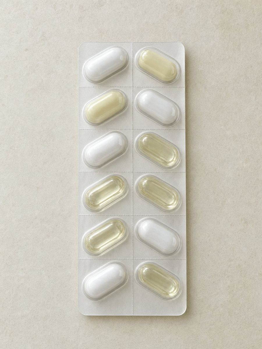 A single Tcompack skincare strip resting neatly on a flat surface